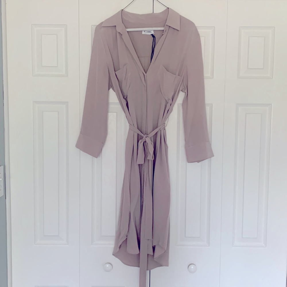Reset Silk Collar Shirt Dress